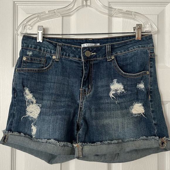 K.Jordan Cut Off Jean Short Shorts With Rips Tears Size 12 - Picture 1 of 7